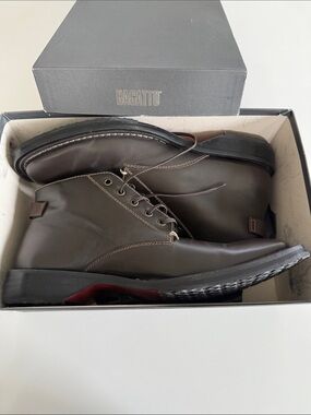 Bagatto Italian Made Brown Leather Lace-Up Men's Boots Size 45